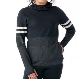 Smartwool Women's Black and Gray Cowl Neck Sweater